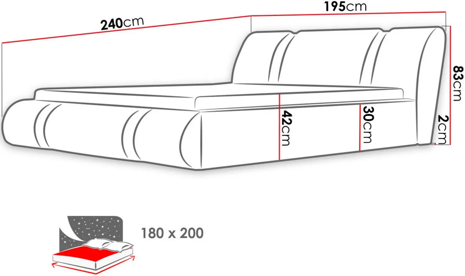 Pat Mirjan24 Gazel/Vegas 180x200 (White/Black) - 4