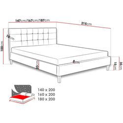 Кровать Mirjan24 Marko/Gallardo 180x200 (Dark Gray) Thumb