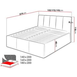 Кровать Mirjan24 Okawango/Sensi Fresh 01 с подъемным механизмом 180x200 (Beige) Thumb