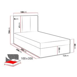 Кровать Mirjan24 Sauler/Ryga Right 100x200 (Gray) Thumb