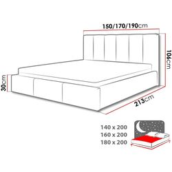 Кровать Mirjan24 Werbena/Nick 140x200 (Gray Light) Thumb