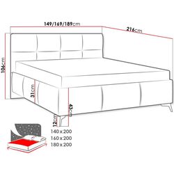 Кровать Mirjan24 Widans/Genua 180x200 (Dark Gray) Thumb