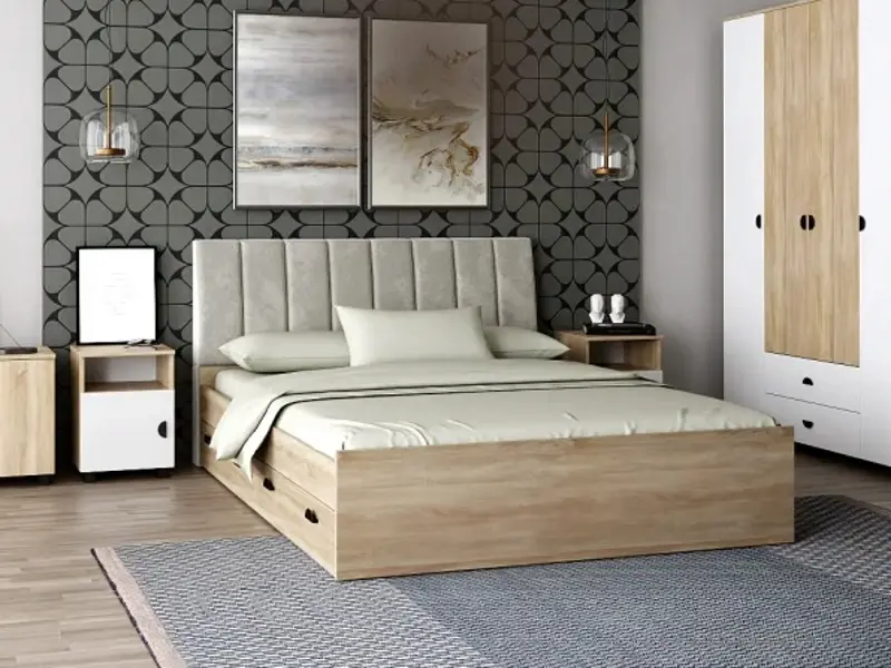 Pat МЛ-Мебель Rio №15 RJHM 107 160x200cm (Sonoma Oak/Beige)