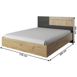 Кровать Mobhaus Barfa 160х200 (Artisan Oak/Norwegian Black Pine) Thumb