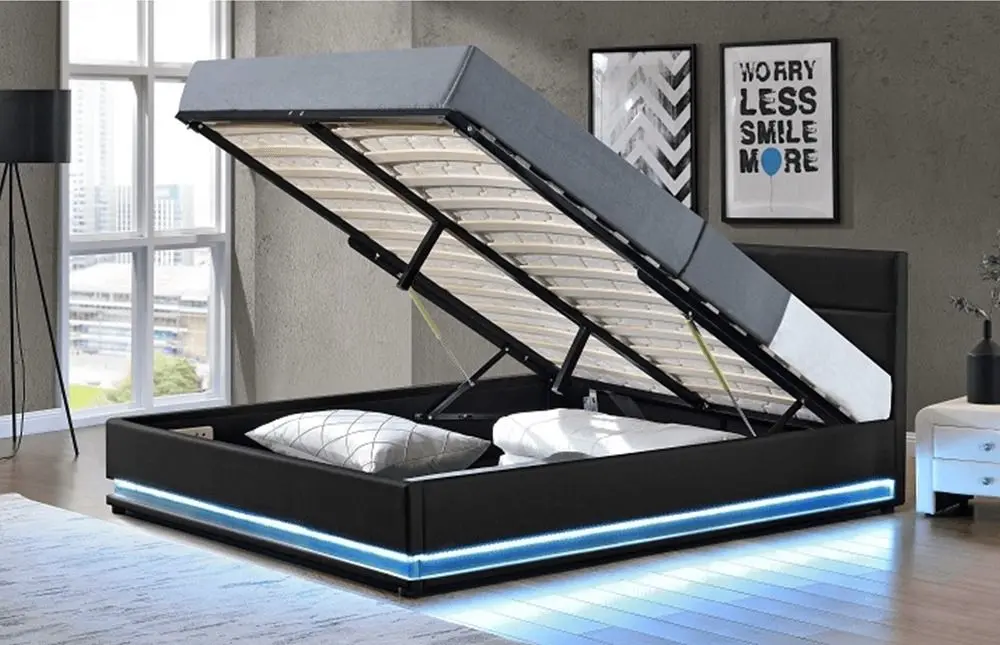 Кровать Mobhaus Birget New c LED подсветкой 160x200 (Black) - 3