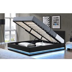 Кровать Mobhaus Birget New c LED подсветкой 180x200 (Black) Thumb