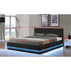 Кровать Mobhaus Birget New c LED подсветкой 180x200 (Black) Thumb