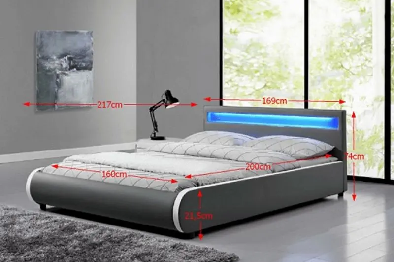 Кровать Mobhaus Dulcea с LED подсветкой 160х200 (Gray) - 2