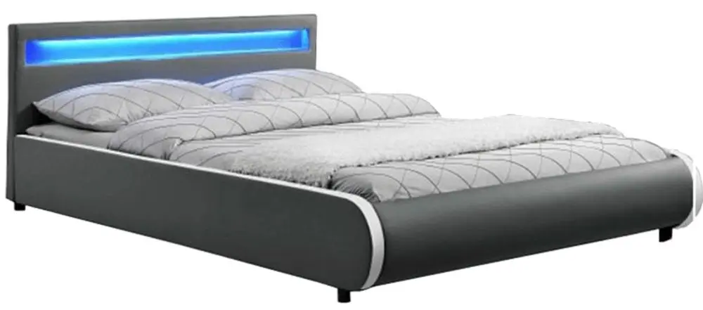 Кровать Mobhaus Dulcea с LED подсветкой 160х200 (Gray)