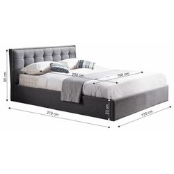 Кровать Mobhaus Elsie 160x200 (Gray) Thumb
