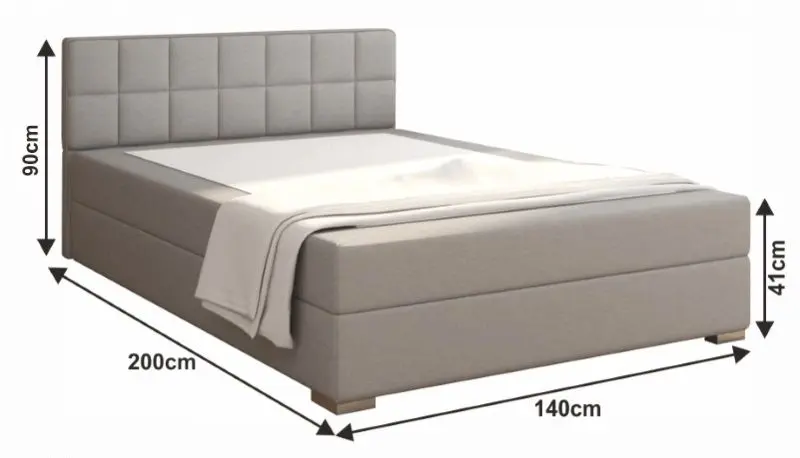 Pat Mobhaus Ferata Komfort Boxspring 140x200 (Light Gray)