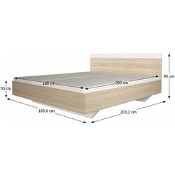 Кровать Tempo Kondela Gabriela 180х200 (Sonoma Oak/White) Thumb