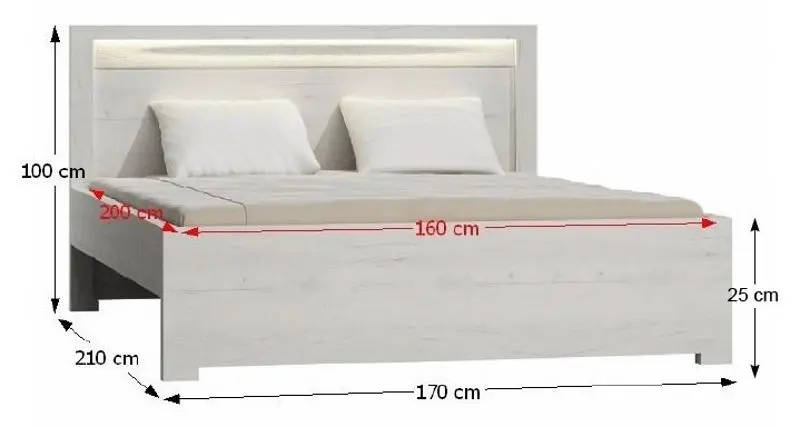 Кровать Tempo Kondela Infinity I-19 160х200 (Ash White)