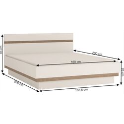 Кровать Mobhaus Lynatet Typ 160х200 (White Extra High Gloss/Sonoma Oak Truffle) Thumb