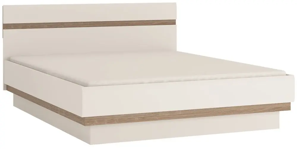 Кровать Mobhaus Lynatet Typ 160х200 (White Extra High Gloss/Sonoma Oak Truffle)