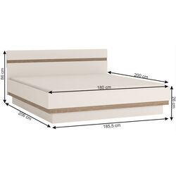 Кровать Mobhaus Lynatet Typ 180х200 (White Extra High Gloss/Sonoma Oak Truffle) Thumb