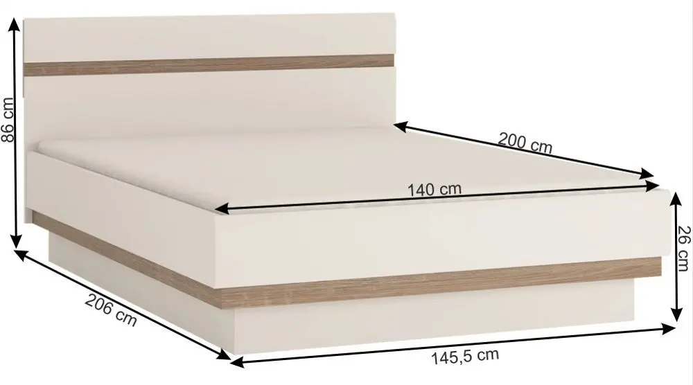 Pat Mobhaus Lynatet Typ 91 140x200 (White Extra High Gloss/Sonoma Oak Truffle) - 2