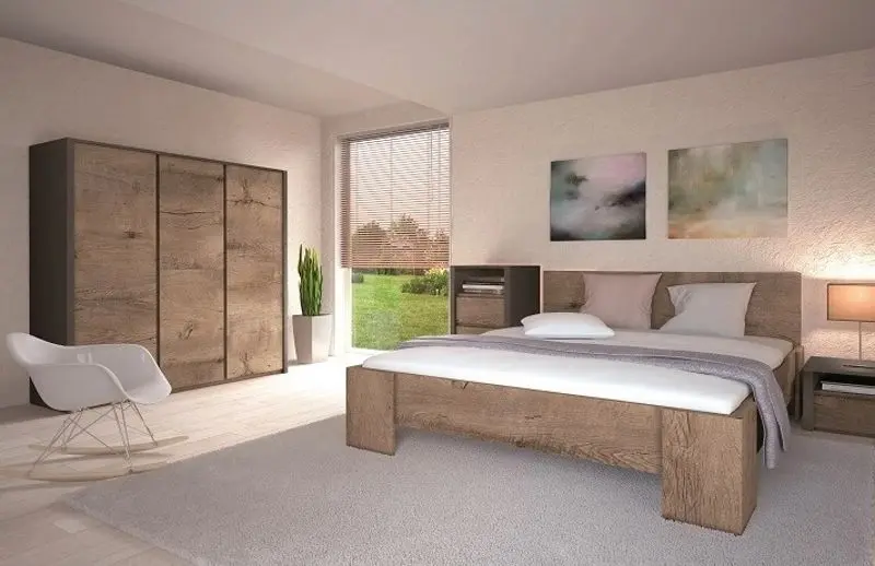 Кровать Mobhaus Montana L2 180х200 (Lefkas Oak Dark)