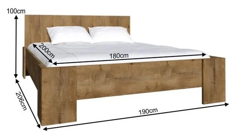 Кровать Mobhaus Montana L2 180х200 (Lefkas Oak Dark)