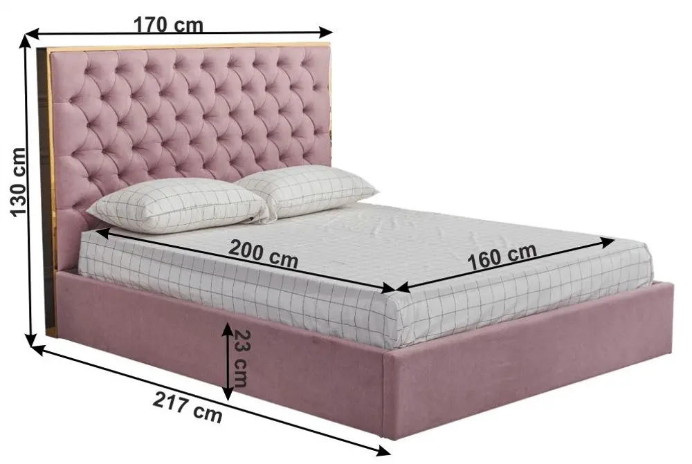 Кровать Mobhaus Nadia 160х200 (Pink) - 2