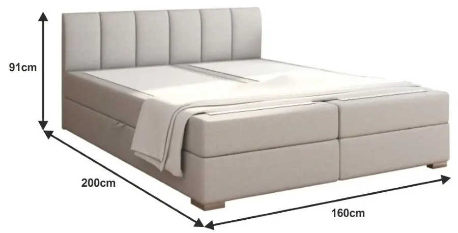 Кровать Mobhaus Riana Komfort 160x200 (Light Gray)