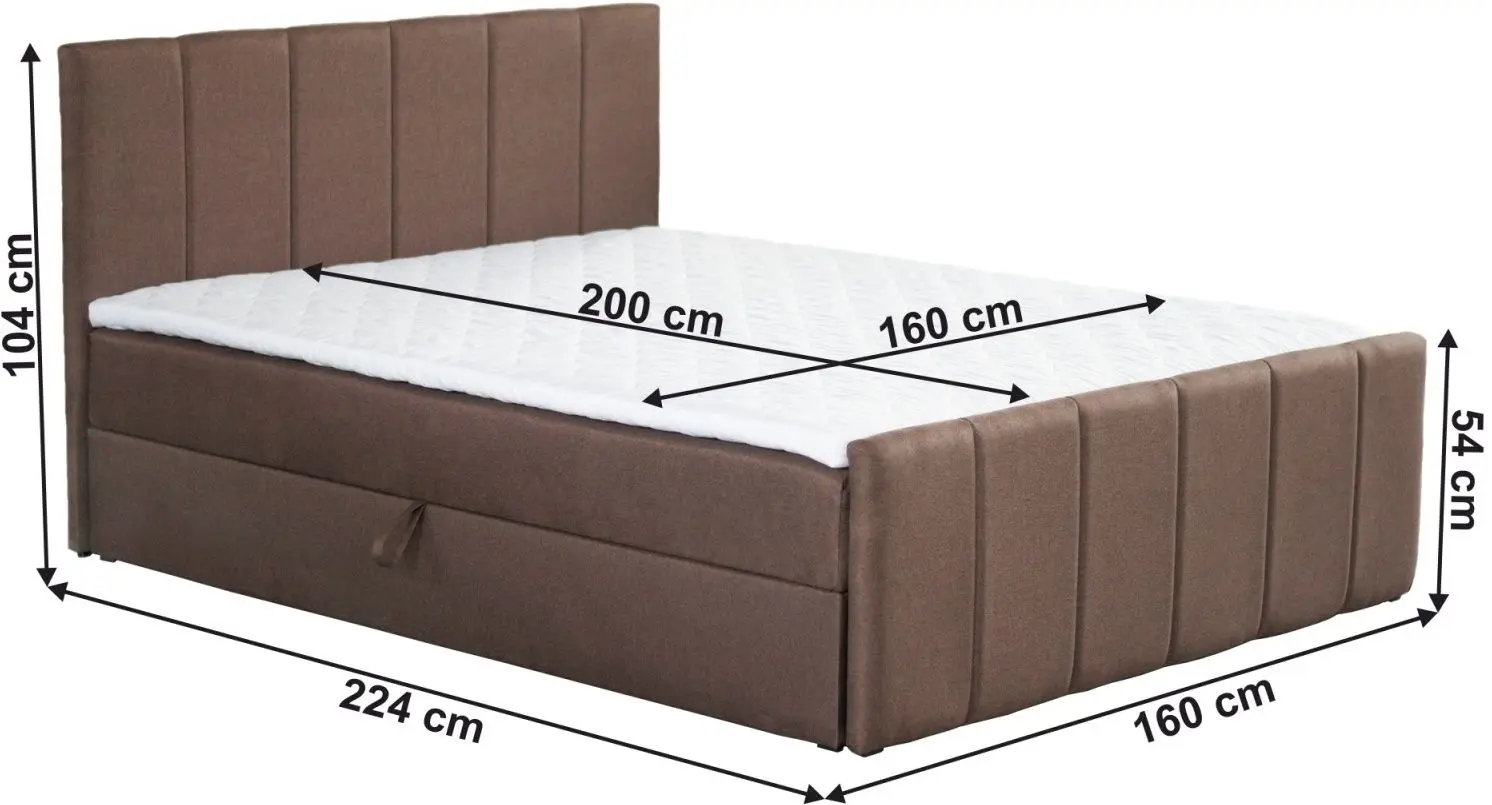 Pat Mobhaus Star Boxspring 160x200 (Brown)