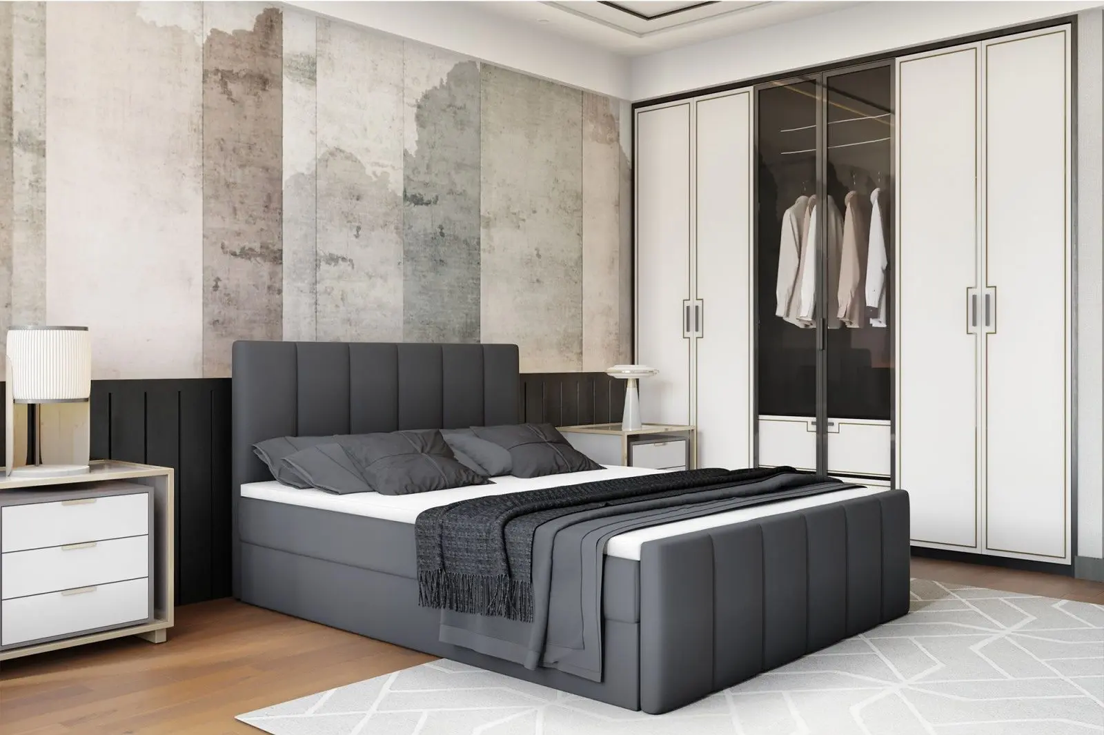 Pat Mobhaus Star Boxspring 160x200 (Gray)