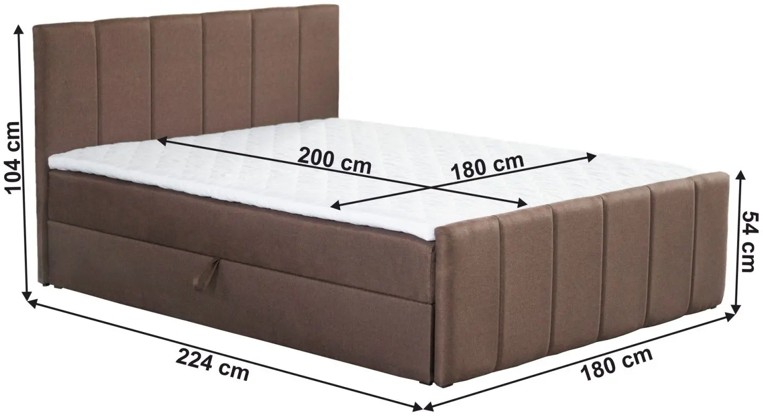 Pat Mobhaus Star Boxspring 180x200 (Brown)