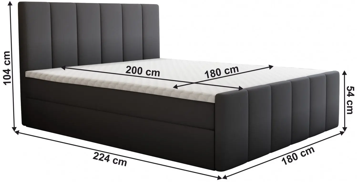 Pat Mobhaus Star Boxspring 180x200 (Gray) - 2