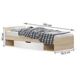 Кровать Mobhaus Teyo 90х200 (White/Sonoma Oak) Thumb