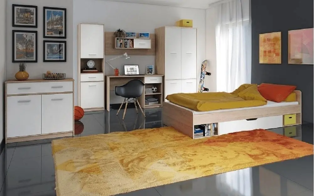 Кровать Mobhaus Teyo 90х200 (White/Sonoma Oak)