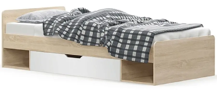 Кровать Mobhaus Teyo 90х200 (White/Sonoma Oak)