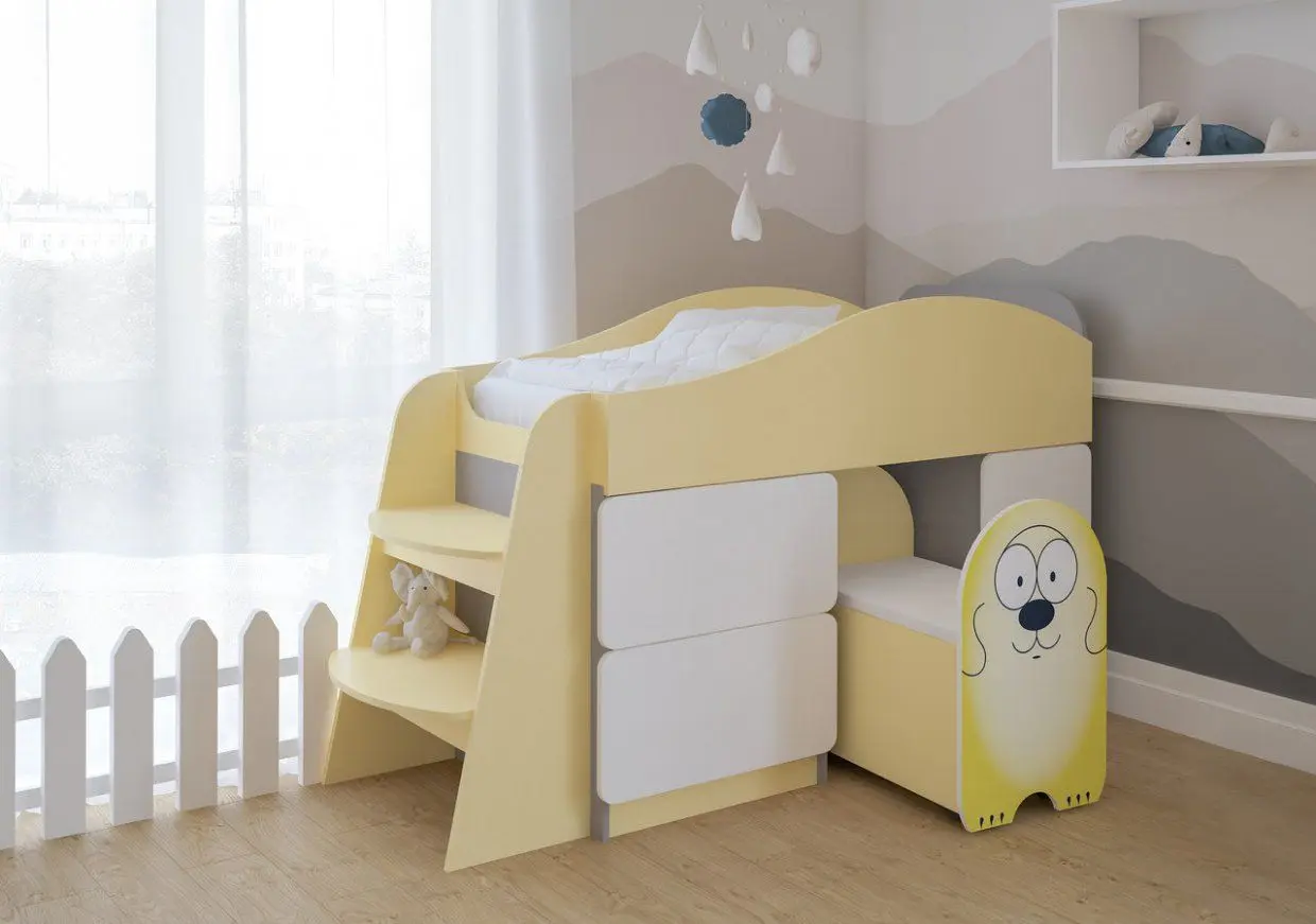 Pat suprapus Mobi Monti 70х140 (White/Slate Gray/Lemon Sorbet) - 3