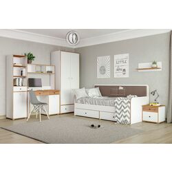 Pat Mobi Vudi 11.02 90x200 (White/Gold Oak/Savannah Latte) Thumb