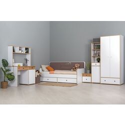 Pat Mobi Vudi 11.02 90x200 (White/Gold Oak/Savannah Latte) Thumb