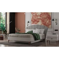 Pat ModaLife Anfora cu depozitare 160x200 (Grey)