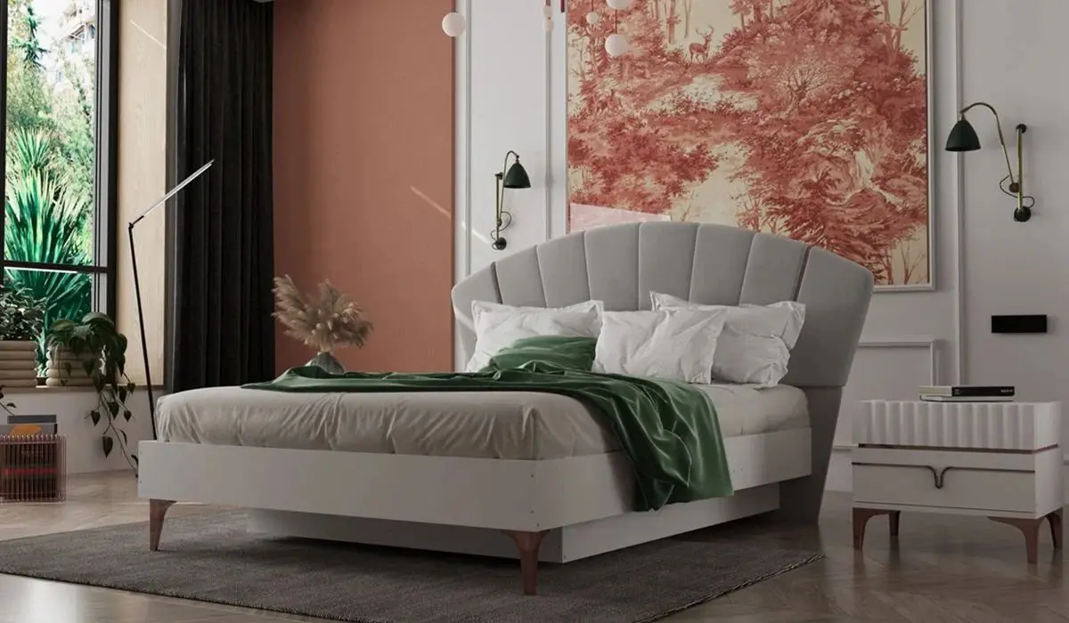 Pat ModaLife Anfora cu depozitare 160x200 (Grey)