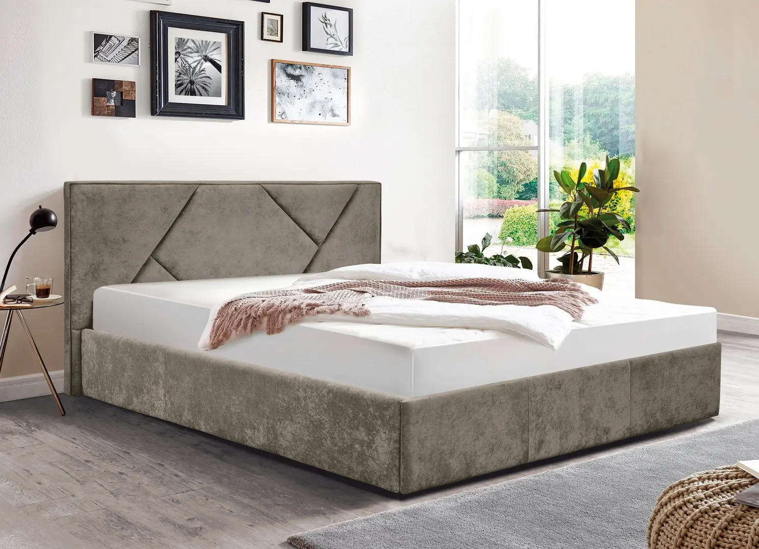 Кровать Modern Ameli 1 Vavilon 62 подъемный механизм 160x200 (Beige-Gray Dark)