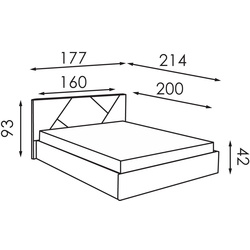 Кровать Modern Ameli 1 Vavilon 65 подъемный механизм 160x200 (Brown-Gray) Thumb