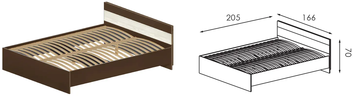 Pat Modern Komfi 160x200 (Brandy Castello Oak/Craft Oak White)