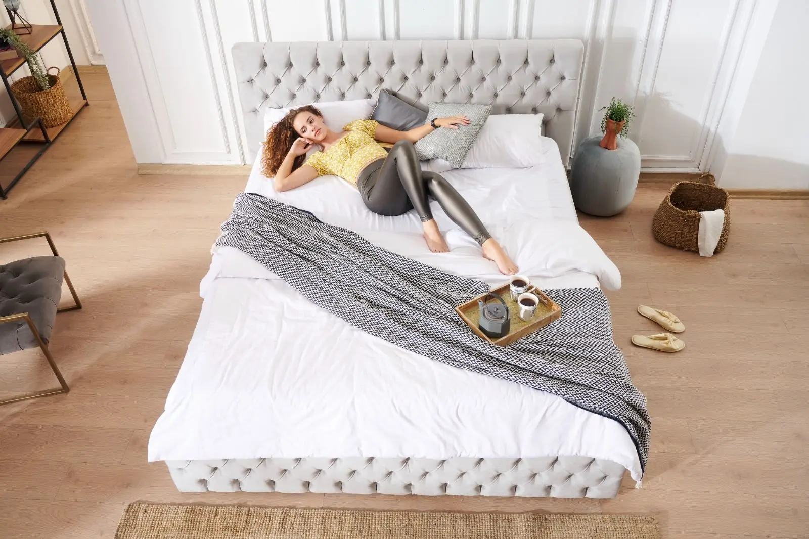 Pat Monessa Ayla Highbed 180x200 Duca (Gray Light) - 7