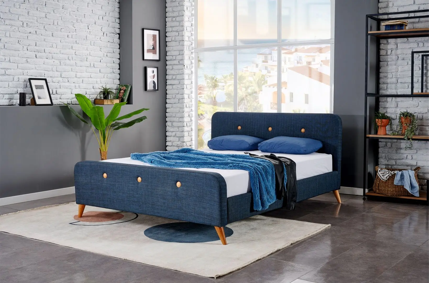 Pat Monessa Trend 180x200 Keten Q (Blue) - 4