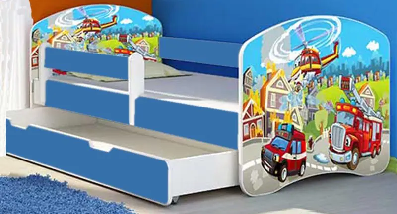 Кровать MyKids Fire Station с ящиком 160x80 (Blue) - 3