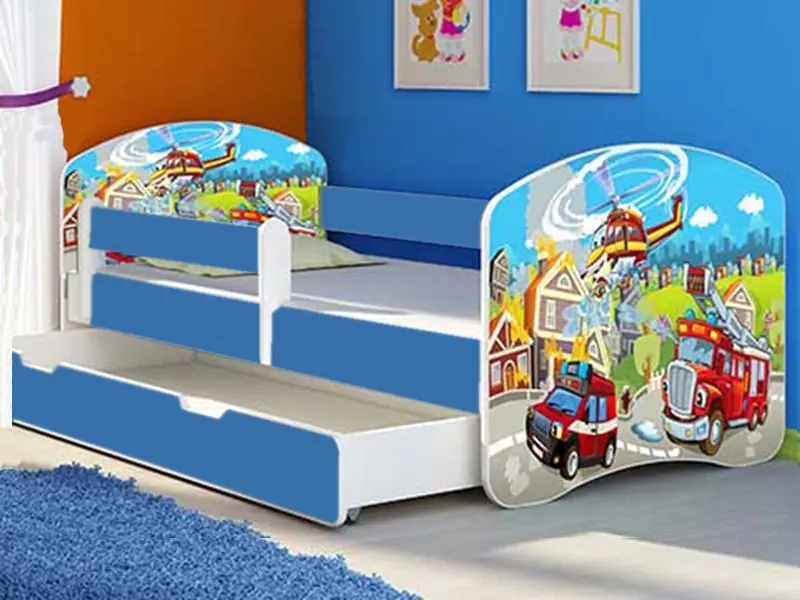 Кровать MyKids Fire Station с ящиком 160x80 (Blue)