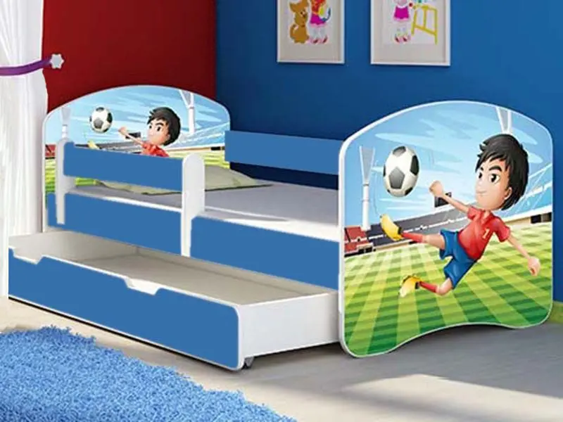 Pat MyKids Football cu sertar 160x80 (Blue)