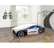 Pat MyKids Race Car 03 Police 160x80 (White/Black)