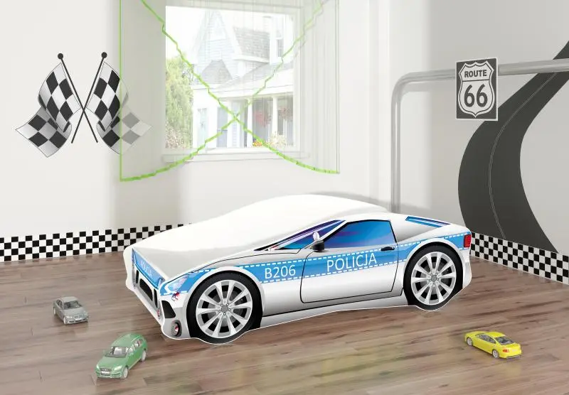 Pat MyKids Race Car 09 160x80 (White/Blue)