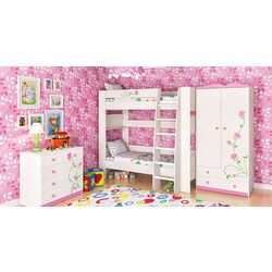 Двухъярусная кровать Неман Тедди Розалия КРД-180-1Д1 80x190 (Крем/Розовый) Thumb