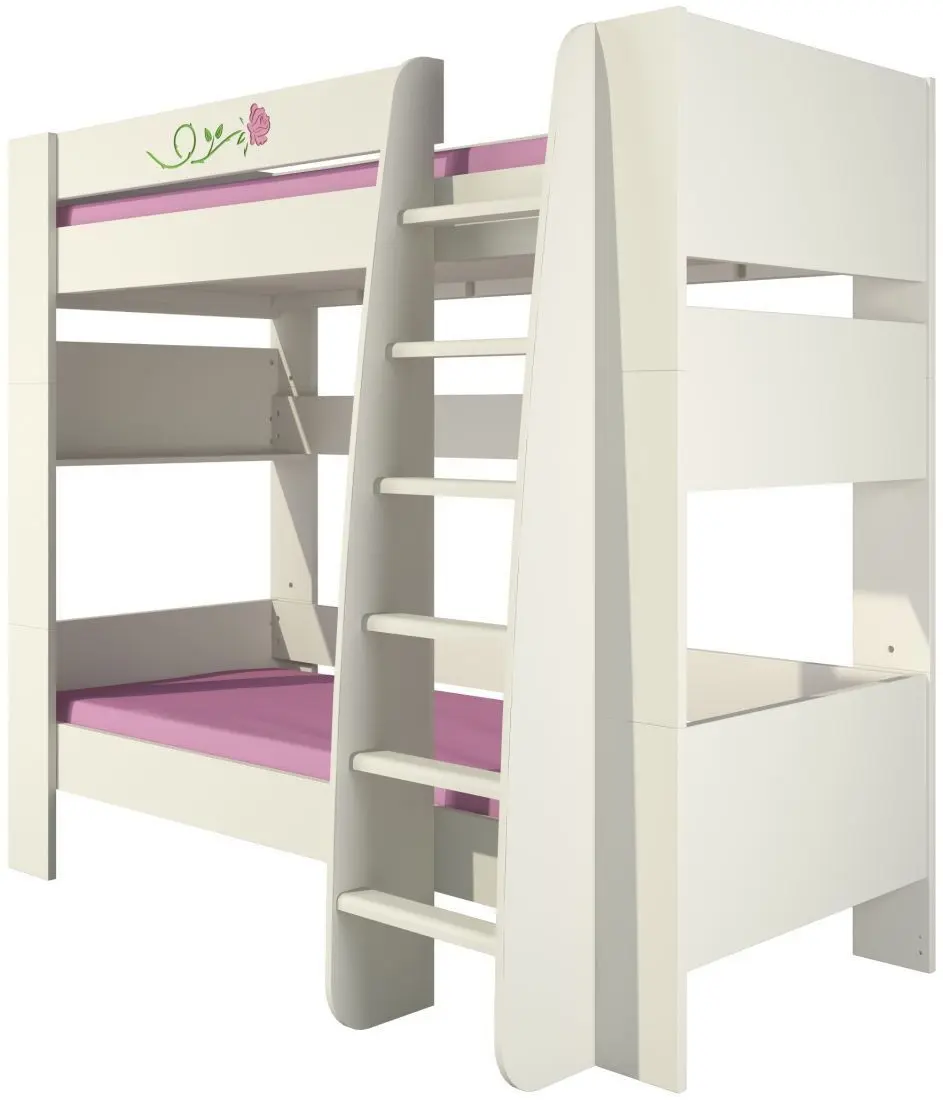 Двухъярусная кровать Неман Тедди Розалия КРД-180-1Д1 80x190 (Крем/Розовый)