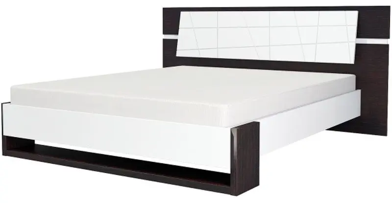 Кровать Неман Барселона МН-115-01 (Дуб Ниагара/Белый Глянец)